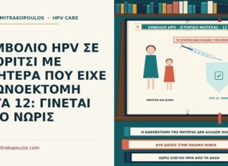 ΕΜΒΟΛΙΟ HPV ΣΕ ΚΟΡΙΤΣΙ ΜΕ ΜΗΤΕΡΑ ΠΟΥ ΕΙΧΕ ΚΩΝΟΕΚΤΟΜΗ ΣΤΑ 12: ΓΙΝΕΤΑΙ ΠΙΟ ΝΩΡΙΣ εμβόλιο HPV σε κορίτσι με μητέρα που είχε κωνοεκτομή