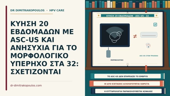 ΚΥΗΣΗ 20 ΕΒΔΟΜΑΔΩΝ ΜΕ ASC-US ΚΑΙ ΑΝΗΣΥΧΙΑ ΓΙΑ ΤΟ ΜΟΡΦΟΛΟΓΙΚΟ ΥΠΕΡΗΧΟ ΣΤΑ 32: ΣΧΕΤΙΖΟΝΤΑΙ κύηση 20 εβδομάδων με ASC-US και μορφολογικό υπερηχογράφημα
