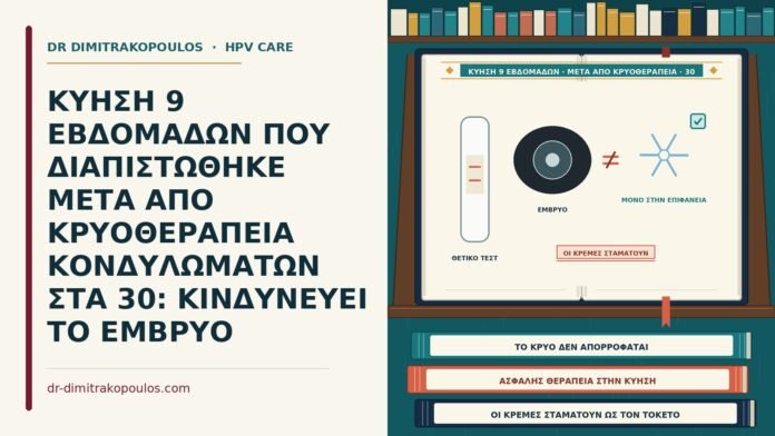 κύηση 9 εβδομάδων μετά από κρυοθεραπεία κονδυλωμάτων