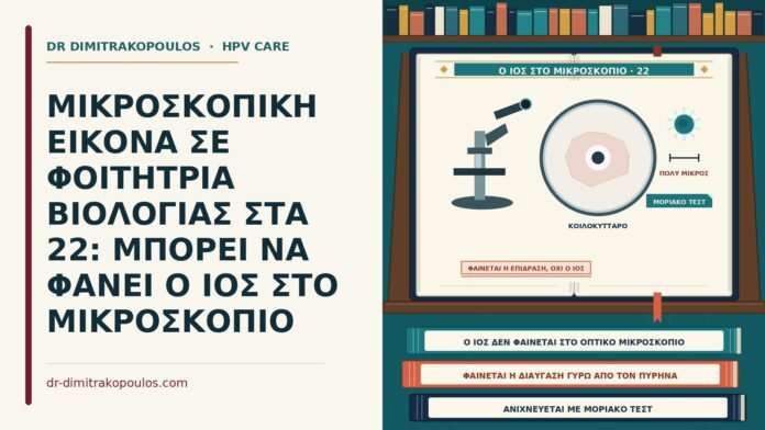 ΜΙΚΡΟΣΚΟΠΙΚΗ ΕΙΚΟΝΑ ΣΕ ΦΟΙΤΗΤΡΙΑ ΒΙΟΛΟΓΙΑΣ ΣΤΑ 22: ΜΠΟΡΕΙ ΝΑ ΦΑΝΕΙ Ο ΙΟΣ ΣΤΟ ΜΙΚΡΟΣΚΟΠΙΟ μικροσκοπική εικόνα και ορατότητα του ιού