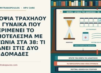 ΒΙΟΨΙΑ ΤΡΑΧΗΛΟΥ ΣΕ ΓΥΝΑΙΚΑ ΠΟΥ ΠΕΡΙΜΕΝΕΙ ΤΟ ΑΠΟΤΕΛΕΣΜΑ ΜΕ ΑΓΩΝΙΑ ΣΤΑ 38: ΤΙ ΚΑΝΕΙ ΣΤΙΣ ΔΥΟ ΕΒΔΟΜΑΔΕΣ βιοψία τραχήλου και αγωνία της αναμονής