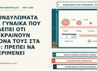 ΚΟΝΔΥΛΩΜΑΤΑ ΣΕ ΓΥΝΑΙΚΑ ΠΟΥ ΒΛΕΠΕΙ ΟΤΙ ΜΙΚΡΑΙΝΟΥΝ ΜΟΝΑ ΤΟΥΣ ΣΤΑ 33: ΠΡΕΠΕΙ ΝΑ ΠΕΡΙΜΕΝΕΙ αυτόματη υποχώρηση κονδυλωμάτων