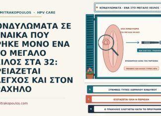 ΚΟΝΔΥΛΩΜΑΤΑ ΣΕ ΓΥΝΑΙΚΑ ΠΟΥ ΒΡΗΚΕ ΜΟΝΟ ΕΝΑ ΣΤΟ ΜΕΓΑΛΟ ΧΕΙΛΟΣ ΣΤΑ 32: ΧΡΕΙΑΖΕΤΑΙ ΕΛΕΓΧΟΣ ΚΑΙ ΣΤΟΝ ΤΡΑΧΗΛΟ μεμονωμένο κονδύλωμα στο μεγάλο χείλος