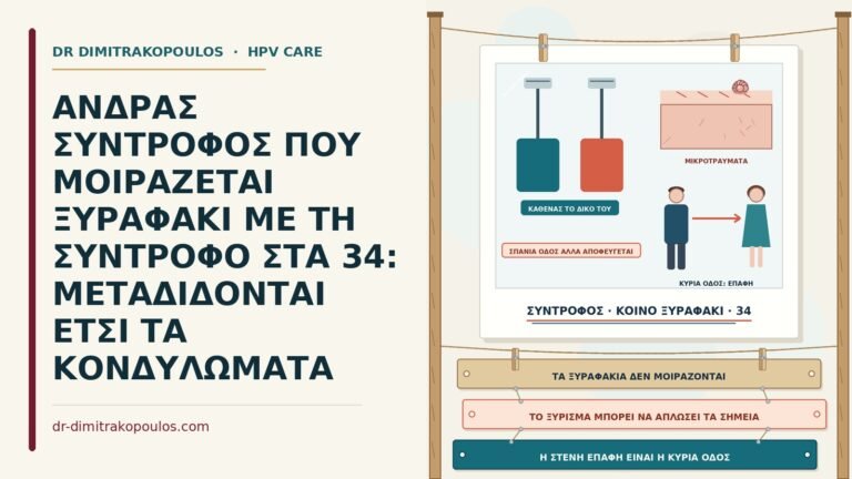 κοινό ξυραφάκι και κονδυλώματα