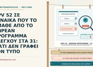 HPV 52 στο δωρεάν πρόγραμμα ελέγχου