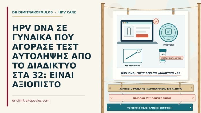 HPV DNA ΣΕ ΓΥΝΑΙΚΑ ΠΟΥ ΑΓΟΡΑΣΕ ΤΕΣΤ ΑΥΤΟΛΗΨΗΣ ΑΠΟ ΤΟ ΔΙΑΔΙΚΤΥΟ ΣΤΑ 32: ΕΙΝΑΙ ΑΞΙΟΠΙΣΤΟ τεστ αυτολήψης από το διαδίκτυο