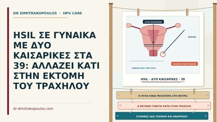 HSIL ΣΕ ΓΥΝΑΙΚΑ ΜΕ ΔΥΟ ΚΑΙΣΑΡΙΚΕΣ ΣΤΑ 39: ΑΛΛΑΖΕΙ ΚΑΤΙ ΣΤΗΝ ΕΚΤΟΜΗ ΤΟΥ ΤΡΑΧΗΛΟΥ HSIL μετά από καισαρικές