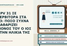 HPV 31 ΣΕ ΣΕΡΒΙΤΟΡΑ ΣΤΑ 23: ΠΟΣΟ ΣΥΧΝΑ ΚΑΘΑΡΙΖΕΙ ΜΟΝΟΣ ΤΟΥ Ο ΙΟΣ ΣΤΗΝ ΗΛΙΚΙΑ ΤΗΣ HPV 31 στα 23