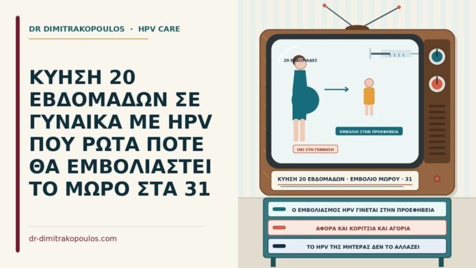 ΚΥΗΣΗ 20 ΕΒΔΟΜΑΔΩΝ ΣΕ ΓΥΝΑΙΚΑ ΜΕ HPV ΠΟΥ ΡΩΤΑ ΠΟΤΕ ΘΑ ΕΜΒΟΛΙΑΣΤΕΙ ΤΟ ΜΩΡΟ ΣΤΑ 31 εμβόλιο HPV για το παιδί