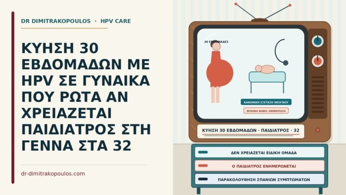 ΚΥΗΣΗ 30 ΕΒΔΟΜΑΔΩΝ ΜΕ HPV ΣΕ ΓΥΝΑΙΚΑ ΠΟΥ ΡΩΤΑ ΑΝ ΧΡΕΙΑΖΕΤΑΙ ΠΑΙΔΙΑΤΡΟΣ ΣΤΗ ΓΕΝΝΑ ΣΤΑ 32 Κύηση με HPV και παιδίατρος στη γέννα