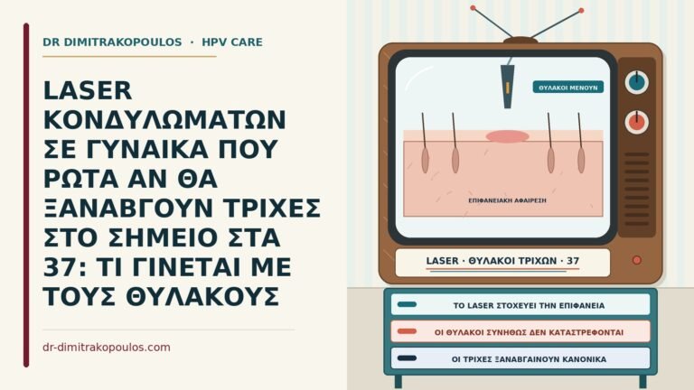 laser κονδυλωμάτων και τρίχες