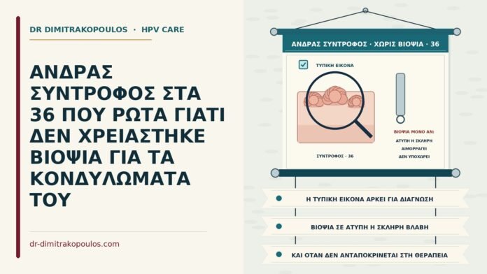 ΑΝΔΡΑΣ ΣΥΝΤΡΟΦΟΣ ΣΤΑ 36 ΠΟΥ ΡΩΤΑ ΓΙΑΤΙ ΔΕΝ ΧΡΕΙΑΣΤΗΚΕ ΒΙΟΨΙΑ ΓΙΑ ΤΑ ΚΟΝΔΥΛΩΜΑΤΑ ΤΟΥ κονδυλώματα στον άνδρα χωρίς βιοψία