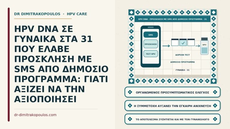 πρόσκληση για τεστ HPV από δημόσιο πρόγραμμα