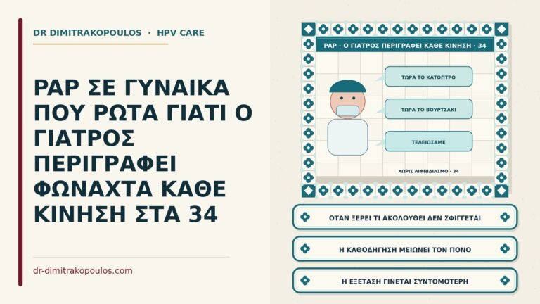 περιγραφή κάθε κίνησης στην εξέταση