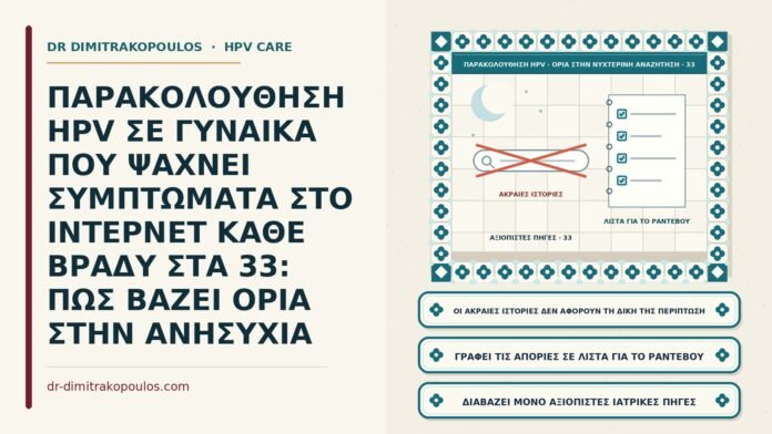 αναζήτηση στο ίντερνετ κατά την παρακολούθηση HPV