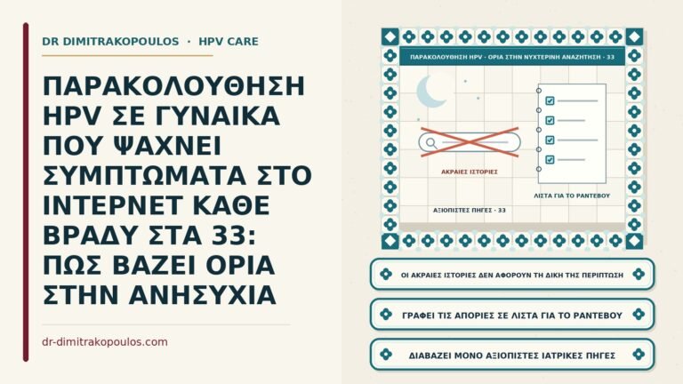 αναζήτηση στο ίντερνετ κατά την παρακολούθηση HPV