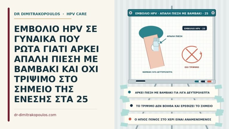 φροντίδα σημείου ένεσης εμβολίου