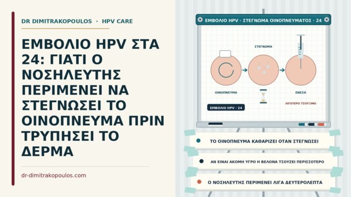 στέγνωμα οινοπνεύματος πριν από την ένεση
