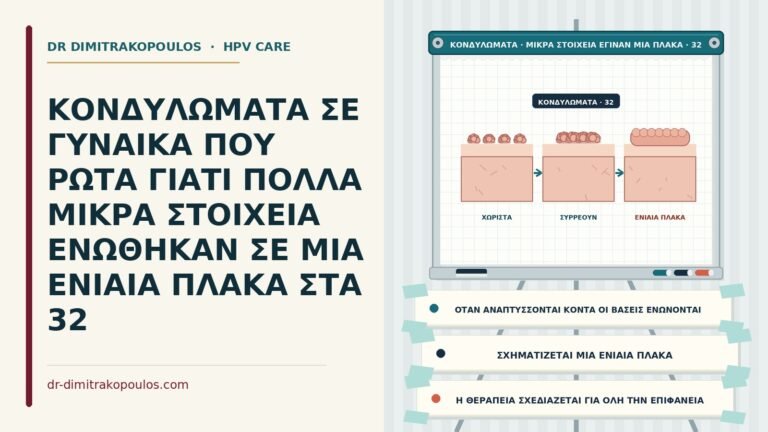 συρρέοντα κονδυλώματα σε πλάκα