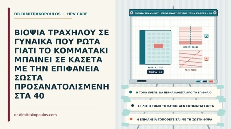προσανατολισμός της βιοψίας στην κασέτα