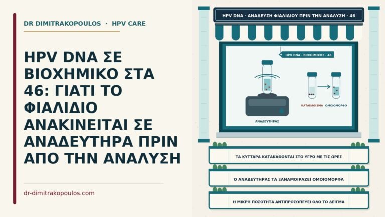 ανάδευση του φιαλιδίου πριν από το τεστ HPV