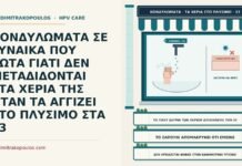 άγγιγμα κονδυλωμάτων στο πλύσιμο