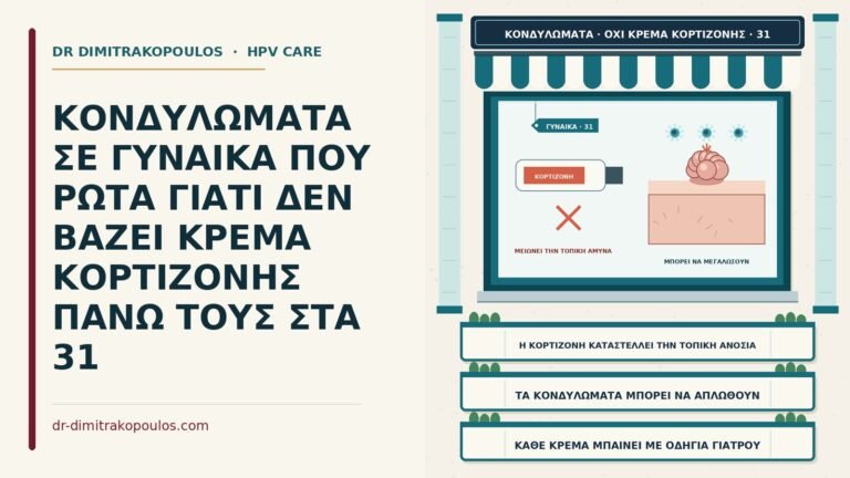 κρέμα κορτιζόνης πάνω σε κονδυλώματα