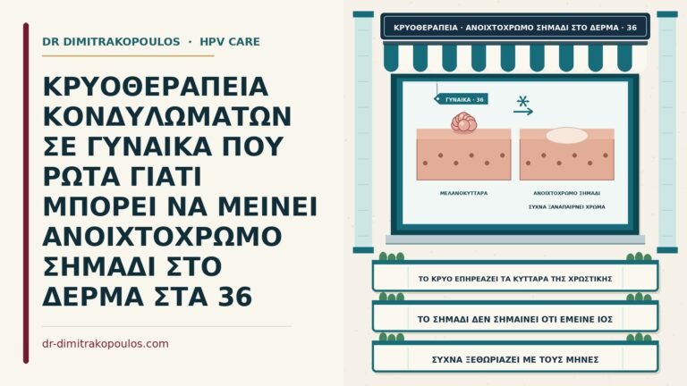 ανοιχτόχρωμο σημάδι μετά την κρυοθεραπεία