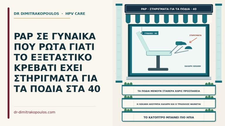 στηρίγματα ποδιών στο εξεταστικό κρεβάτι