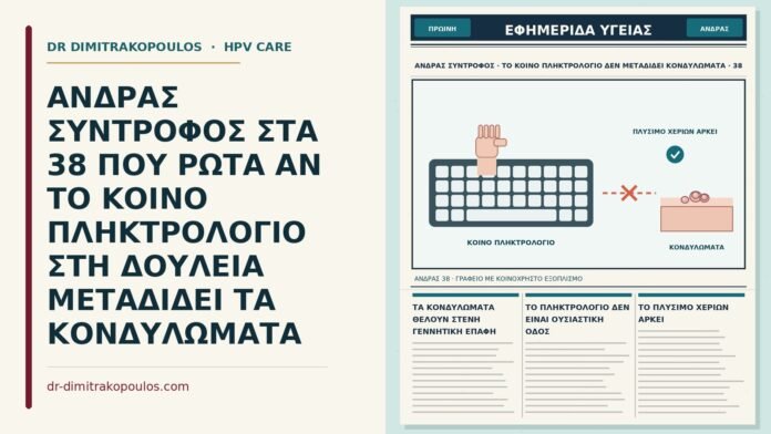 ΑΝΔΡΑΣ ΣΥΝΤΡΟΦΟΣ ΣΤΑ 38 ΠΟΥ ΡΩΤΑ ΑΝ ΤΟ ΚΟΙΝΟ ΠΛΗΚΤΡΟΛΟΓΙΟ ΣΤΗ ΔΟΥΛΕΙΑ ΜΕΤΑΔΙΔΕΙ ΤΑ ΚΟΝΔΥΛΩΜΑΤΑ κοινό πληκτρολόγιο και κονδυλώματα