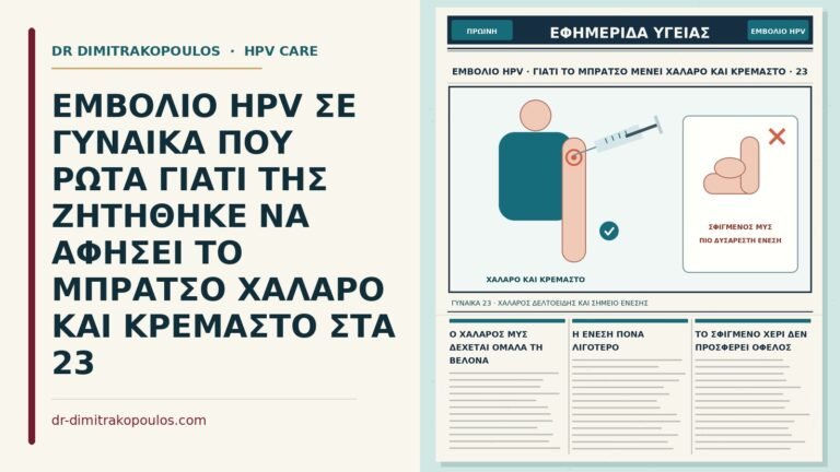 χαλαρό μπράτσο στον εμβολιασμό HPV