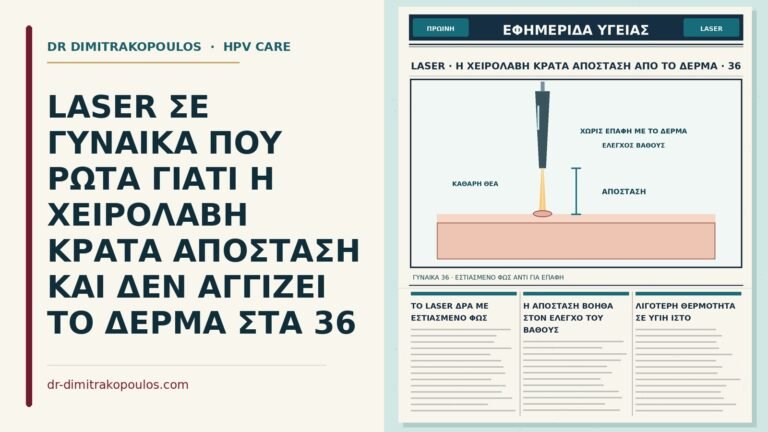 απόσταση της χειρολαβής laser από το δέρμα