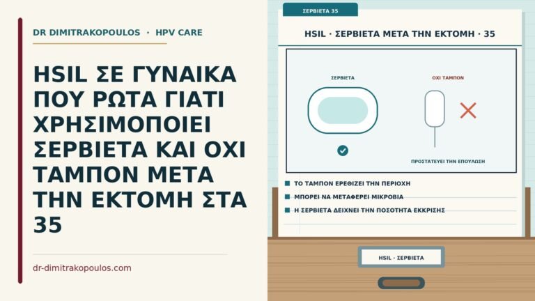 σερβιέτα αντί για ταμπόν μετά την εκτομή