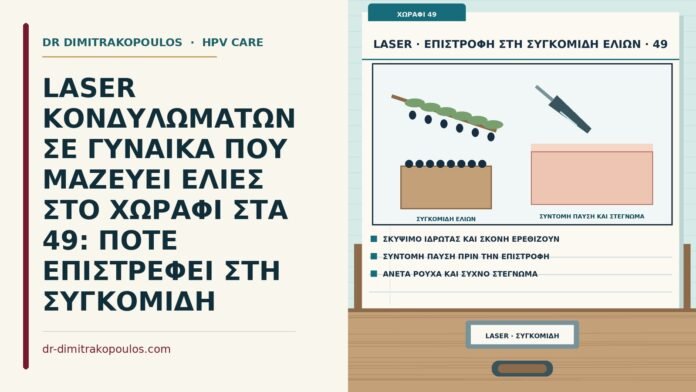 LASER ΚΟΝΔΥΛΩΜΑΤΩΝ ΣΕ ΓΥΝΑΙΚΑ ΠΟΥ ΜΑΖΕΥΕΙ ΕΛΙΕΣ ΣΤΟ ΧΩΡΑΦΙ ΣΤΑ 49: ΠΟΤΕ ΕΠΙΣΤΡΕΦΕΙ ΣΤΗ ΣΥΓΚΟΜΙΔΗ επιστροφή στη συγκομιδή ελιών μετά το laser
