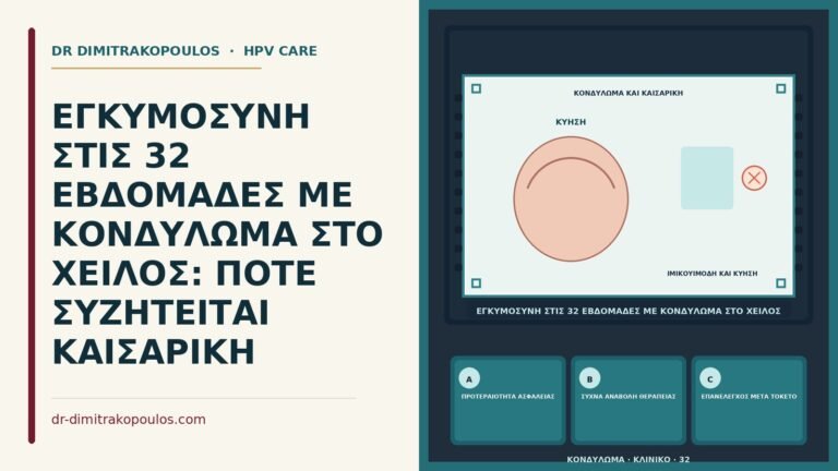 κονδύλωμα στο χείλος και καισαρική στις 32 εβδομάδες