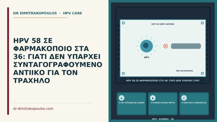 έλλειψη αντιικού για HPV 58 στον τράχηλο