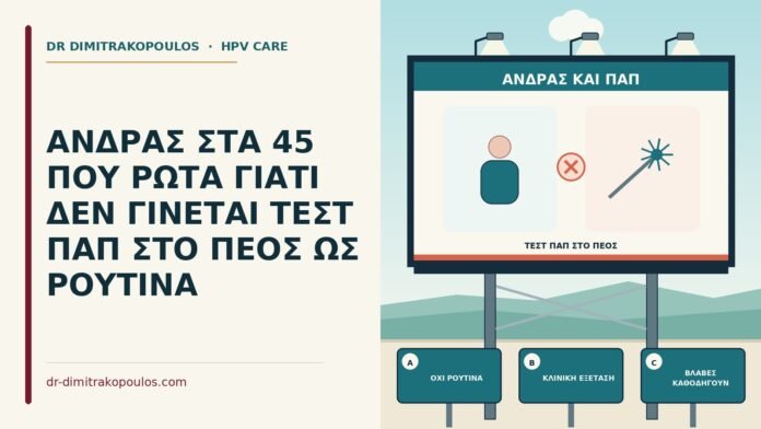ΑΝΔΡΑΣ ΣΤΑ 45 ΠΟΥ ΡΩΤΑ ΓΙΑΤΙ ΔΕΝ ΓΙΝΕΤΑΙ ΤΕΣΤ ΠΑΠ ΣΤΟ ΠΕΟΣ ΩΣ ΡΟΥΤΙΝΑ τεστ Παπ στο πέος