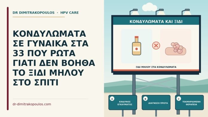 ΚΟΝΔΥΛΩΜΑΤΑ ΣΕ ΓΥΝΑΙΚΑ ΣΤΑ 33 ΠΟΥ ΡΩΤΑ ΓΙΑΤΙ ΔΕΝ ΒΟΗΘΑ ΤΟ ΞΙΔΙ ΜΗΛΟΥ ΣΤΟ ΣΠΙΤΙ ξίδι μήλου στα κονδυλώματα