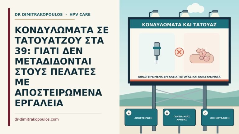αποστειρωμένα εργαλεία τατουάζ και κονδυλώματα