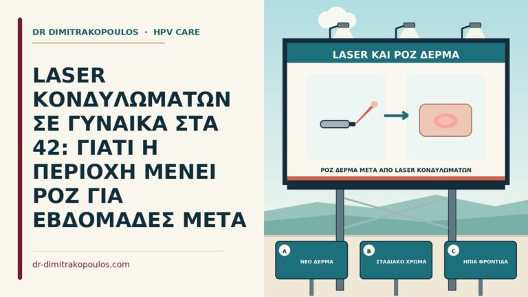 ροζ δέρμα μετά από laser κονδυλωμάτων