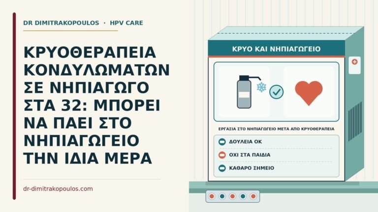 εργασία στο νηπιαγωγείο μετά από κρυοθεραπεία