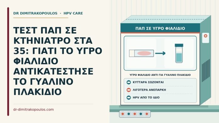 υγρό φιαλίδιο αντί για γυάλινο πλακίδιο