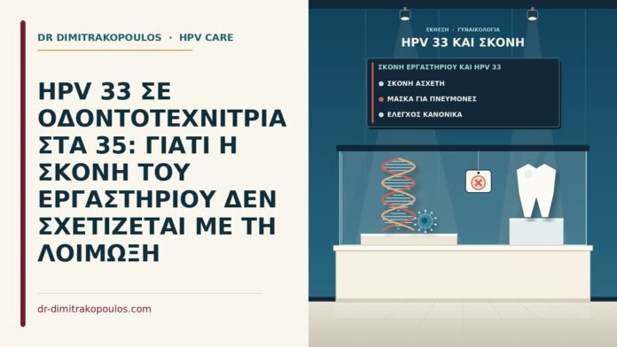 HPV 33 ΣΕ ΟΔΟΝΤΟΤΕΧΝΙΤΡΙΑ ΣΤΑ 35: ΓΙΑΤΙ Η ΣΚΟΝΗ ΤΟΥ ΕΡΓΑΣΤΗΡΙΟΥ ΔΕΝ ΣΧΕΤΙΖΕΤΑΙ ΜΕ ΤΗ ΛΟΙΜΩΞΗ σκόνη εργαστηρίου και HPV 33