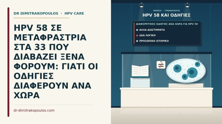 διαφορετικές οδηγίες ανά χώρα για HPV 58