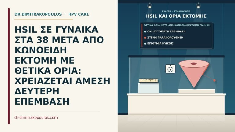 θετικά όρια μετά από κωνοειδή εκτομή για HSIL