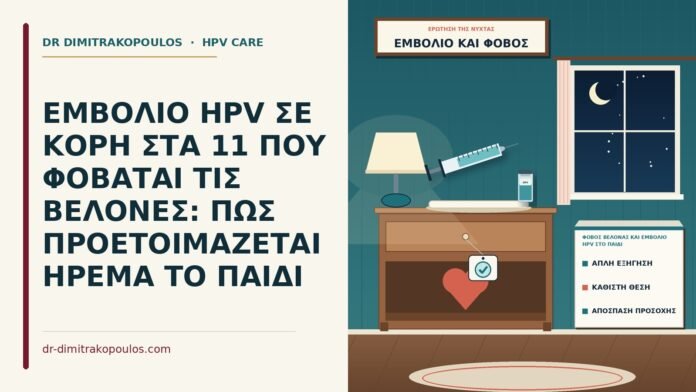 ΕΜΒΟΛΙΟ HPV ΣΕ ΚΟΡΗ ΣΤΑ 11 ΠΟΥ ΦΟΒΑΤΑΙ ΤΙΣ ΒΕΛΟΝΕΣ: ΠΩΣ ΠΡΟΕΤΟΙΜΑΖΕΤΑΙ ΗΡΕΜΑ ΤΟ ΠΑΙΔΙ φόβος βελόνας και εμβόλιο HPV στο παιδί