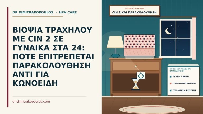 CIN 2 σε νέα γυναίκα και παρακολούθηση