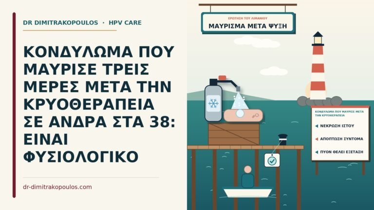 κονδύλωμα που μαύρισε μετά την κρυοθεραπεία