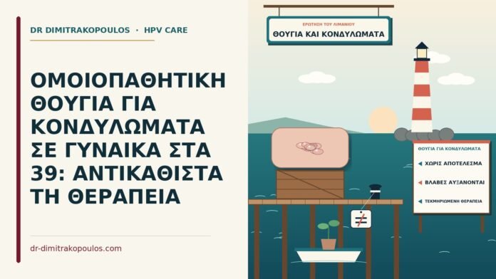 ΟΜΟΙΟΠΑΘΗΤΙΚΗ ΘΟΥΓΙΑ ΓΙΑ ΚΟΝΔΥΛΩΜΑΤΑ ΣΕ ΓΥΝΑΙΚΑ ΣΤΑ 39: ΑΝΤΙΚΑΘΙΣΤΑ ΤΗ ΘΕΡΑΠΕΙΑ θούγια για κονδυλώματα