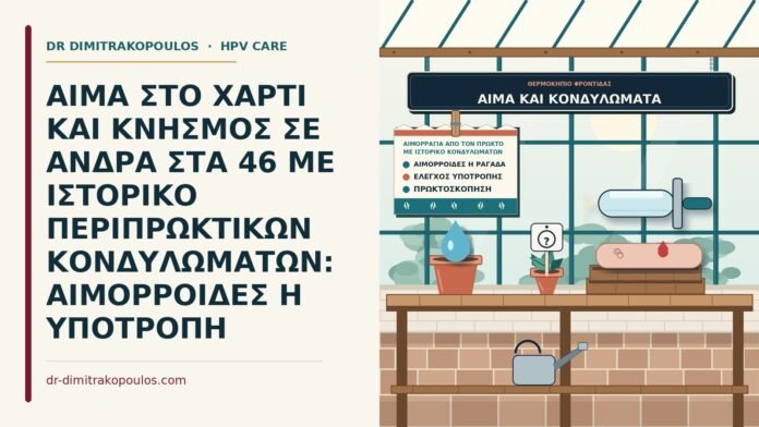 αιμορραγία από τον πρωκτό με ιστορικό κονδυλωμάτων